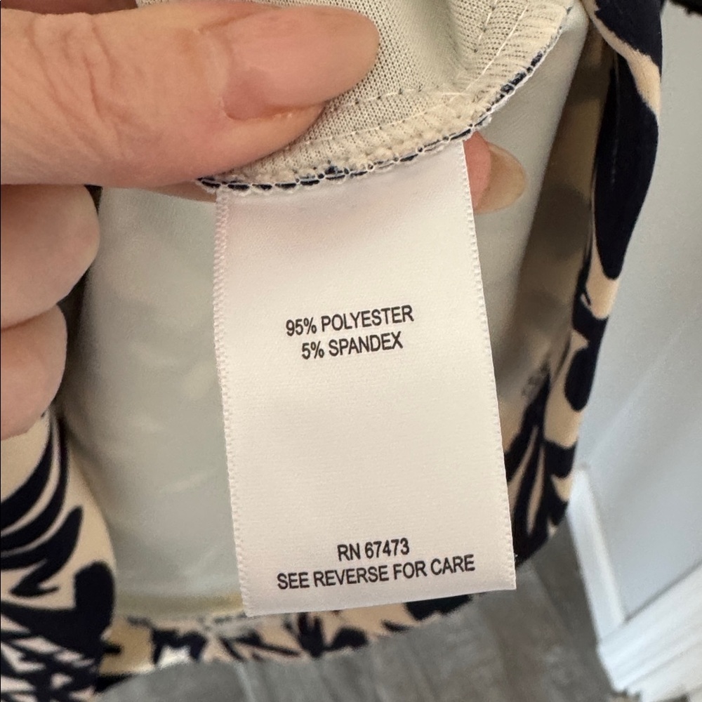 Taylor Navy and Cream Patterned Mini Dress - Picture 10 of 11